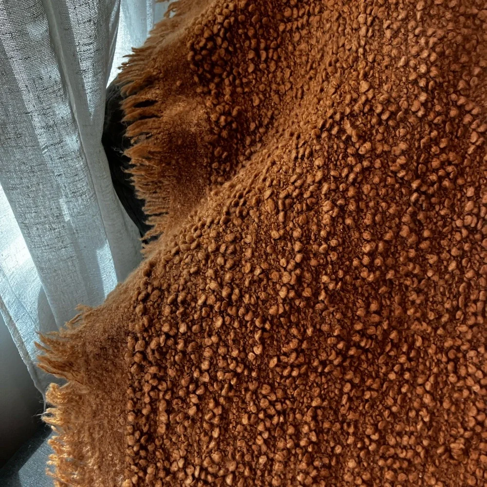 Anthropologie rust orange  Textured Throw Blanket